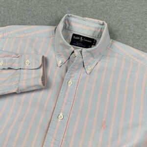Ralph Lauren Pink and Blue Striped Casual Button Down Shirt